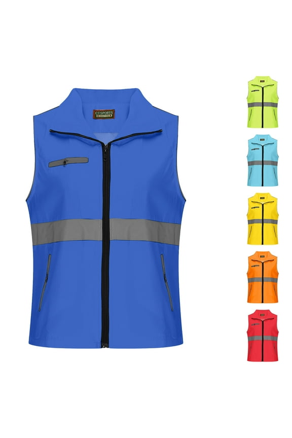 Jackets For Women Casual Loose Sleeveless Breathable Full Zipper Travel Hiking Waistcoat Jacket With Multiple Pockets