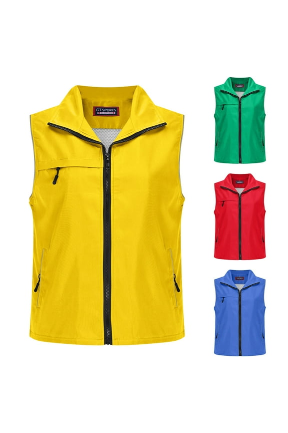 Jackets For Women Casual Loose Sleeveless Breathable Full Zipper Travel Hiking Waistcoat Jacket With Multiple Pockets