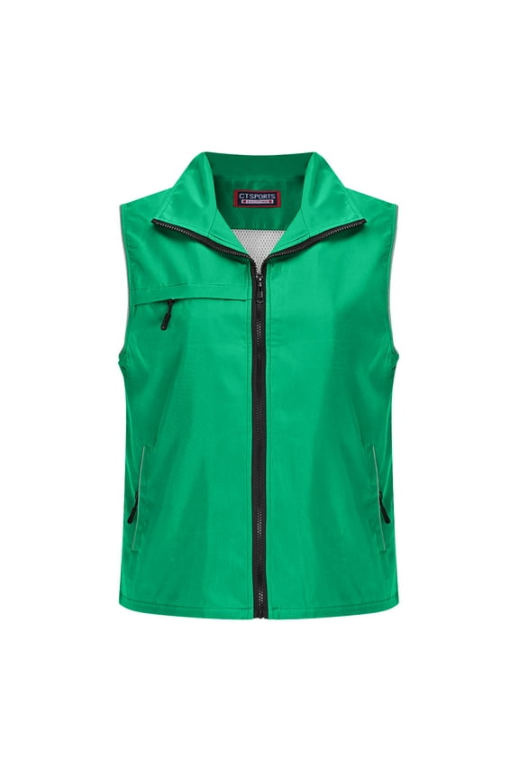 Jackets For Women Casual Loose Sleeveless Breathable Full Zipper Travel Hiking Waistcoat Jacket With Multiple Pockets