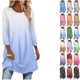 thumbnail image 1 of PUMISAS Long Tunic Tops For Women Loose Dressy To Wear With Leggings Women 3/4 Sleeve Pullover Tops Casual Crew Neck Blouse Fall Shirts S-2Xl, 1 of 6
