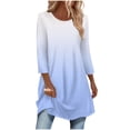 thumbnail image 1 of PUMISAS Long Tunic Tops For Women Loose Dressy To Wear With Leggings Women 3/4 Sleeve Pullover Tops Casual Crew Neck Blouse Fall Shirts S-2Xl, 1 of 5