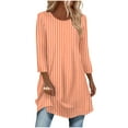 thumbnail image 1 of PUMISAS Long Tunic Tops For Women Loose Dressy To Wear With Leggings Women 3/4 Sleeve Pullover Tops Casual Crew Neck Blouse Fall Shirts S-2Xl, 1 of 6