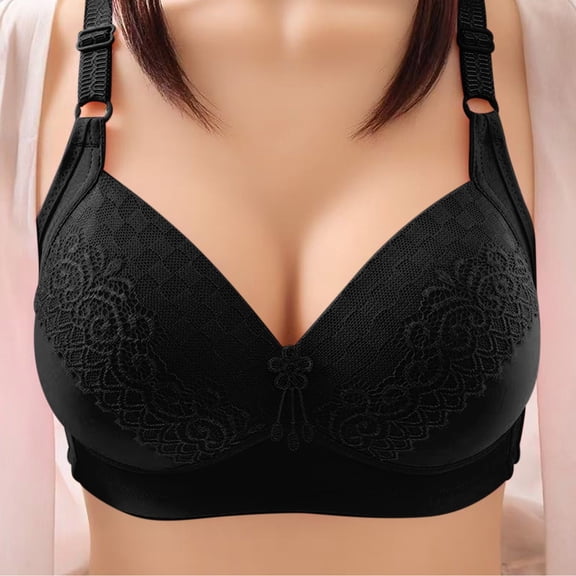 PUMISAS Middle-Aged And Elderly Wirefree Bras For Women Push-Up Supportive Top Solid Color Everyday Comfortable Bras With Adjustable Straps