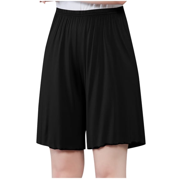 PUMISAS Oversized Casual Shorts For Women Elastic Waistband Shorts Comfortable Summer Casual Loose Loungewear Solid Color Home Sports Pants With Pocket