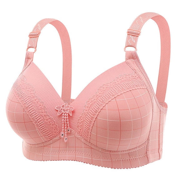 PUMISAS Oversized Wirefree Bras For Women No Underwire Bra Push-Up Top Everyday Comfortable Outdoor Plaid Bras With Adjustable Straps