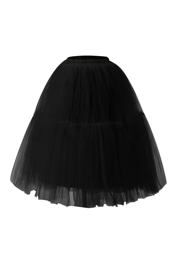 Puffy Mid-Length Skirts For Women Soft High Elastic Waist Skirts Solid Color Casual Loose Dancing Skirts