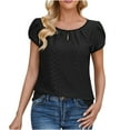thumbnail image 1 of PUMISAS Pullover T-Shirt For Women Casual Solid Color Tops Crew Neck Comfortable Summer Loose Casual Tunic Blouses, 1 of 5