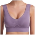 thumbnail image 1 of PUMISAS Sports Bras For Women Padded Wirefree Hollowed Solid Color Top Comfortable Running Outdoor Exercise Bras With Removable Pads, 1 of 3