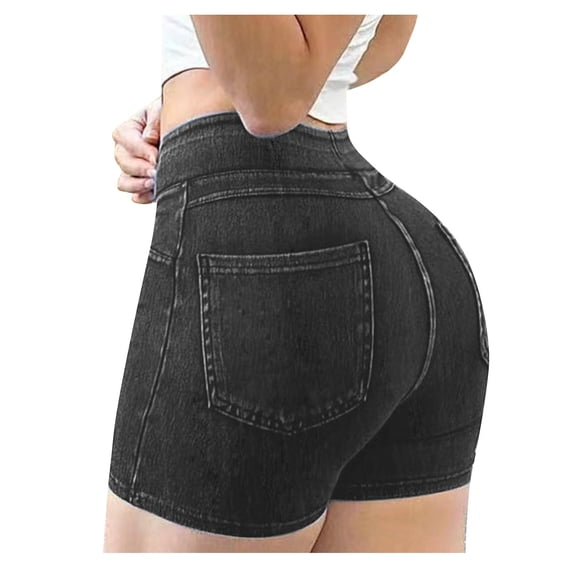 PUMISAS Sports Shorts For Women Elastic High Waist Comfortable Sweatpants Solid Color Yoga Athletic Shorts With Pockets