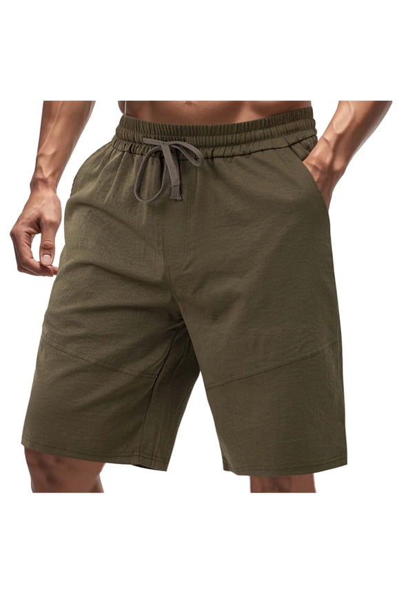 Sports Shorts For Men Elastic Low Waist Drawstring Comfortable Breathable Sweatpants Solid Color Casual Loose Running Athleisure Shorts With Side Pockets