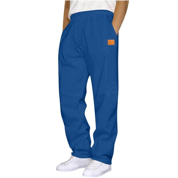 PUMISAS Straight-Leg Sweatpants For Mens Solid Color Drawstring Elastic Waistband Sweat Pants Workout Athletic Joggers With Pockets Sports Trousers