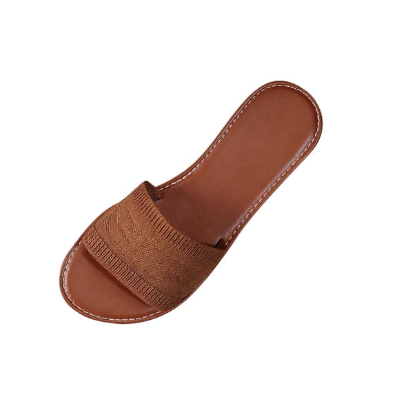 PUMISAS Summer Flat Slippers For Women Breathable Solid Color Comfortable Slippers One-Line Outside Beach Hollow Casual Open Toe Shoes