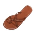 thumbnail image 1 of PUMISAS Summer Flat Slippers For Women Solid Color Comfortable Breathable Slippers Casual Hollow Pinch Toe Shoes, 1 of 6