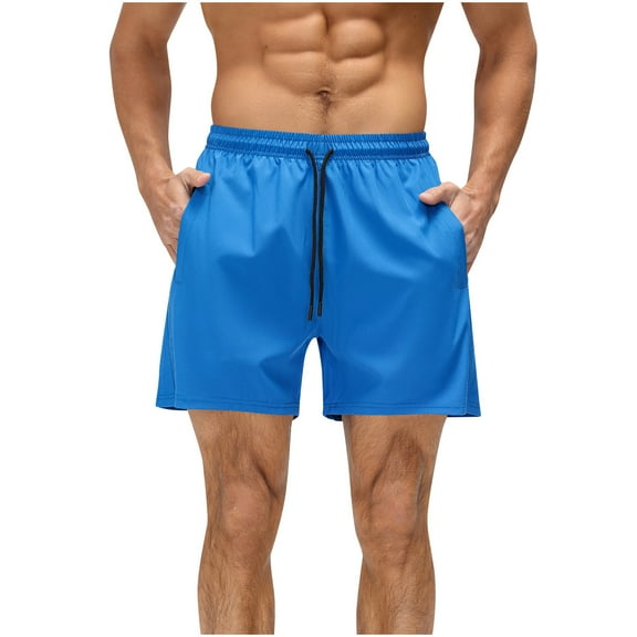 PUMISAS Summer Shorts For Men Drawstring Casual Loose Shorts Comfortable Elastic And Adjustable Waistband Solid Color Pants With Pockets