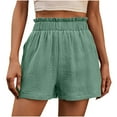 thumbnail image 1 of PUMISAS Summer Shorts For Women Elastic And Adjustable Waistband Shorts Comfortable Solid Color Casual Loose Pants With Pockets, 1 of 7
