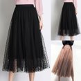 thumbnail image 1 of PUMISAS Summer Skirts For Women High Waisted Solid Color Elastic Waist Skirts Casual A-Line Mid-Length Skirts, 1 of 7