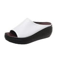 thumbnail image 1 of PUMISAS Summer Slippers For Women Comfortable Breathable Solid Color Slippers Outside Casual Hollow Open Toe Shoes, 1 of 5