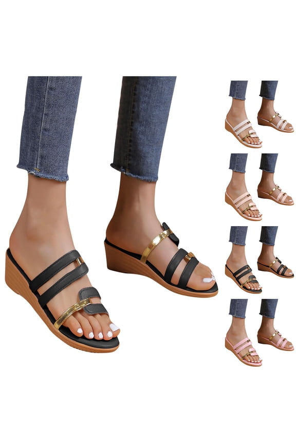 Summer Slippers For Women Splice Color Comfortable Breathable Slippers Casual Beach Hollow Casual Open Toe Shoes