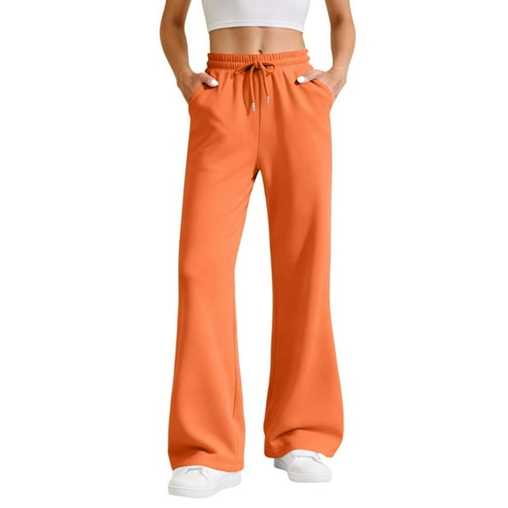 PUMISAS Sweatpants For Women Drawstring Elastic And Adjustable Waistband Solid Color Joggers With Sides Pockets Casual Loose Sports Trousers