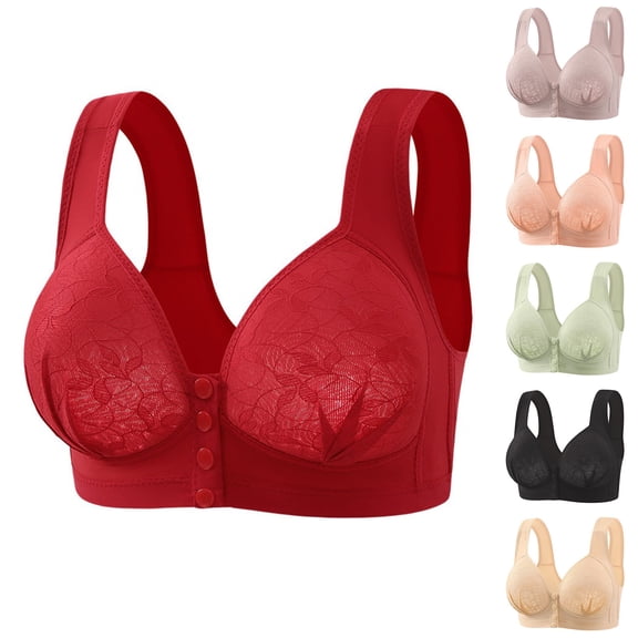 PUMISAS Underwire Bras For Women Solid Color Front Closure Bra Push-Up Top Everyday Comfortable Outdoor Lace Bras
