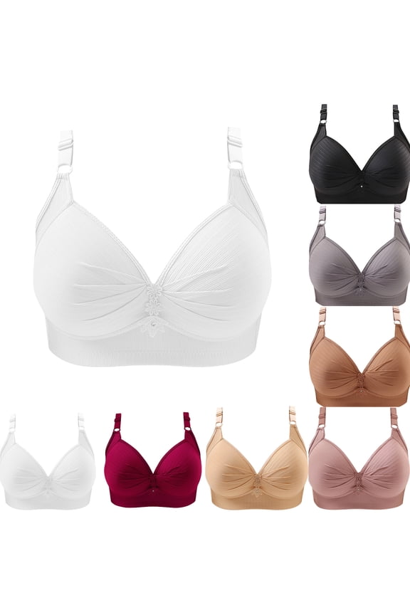 Wireless Bras For Women Supportive No Underwire Bra Push-Up Comfortable Everyday Bra With Adjustable Straps