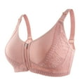 thumbnail image 1 of PUMISAS Zip Front Bra For Women Wirefree Breathable Front Closure Bra Oversized Lace Bras With Adjustable Straps, 1 of 6