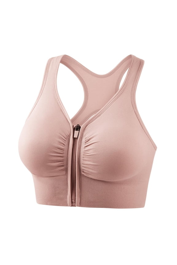 Zip Front Bra For Women Wirefree Breathable Front Closure Bra Oversized Yoga Running Outdoor Wrap Chest Bras