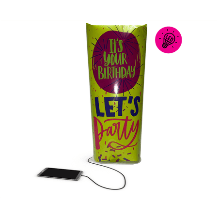 PUMP UP YOUR GREETINGS! 24in Birthday Pop Up Greeting Card Balloon – LED, Android Powered Inflatable Balloon