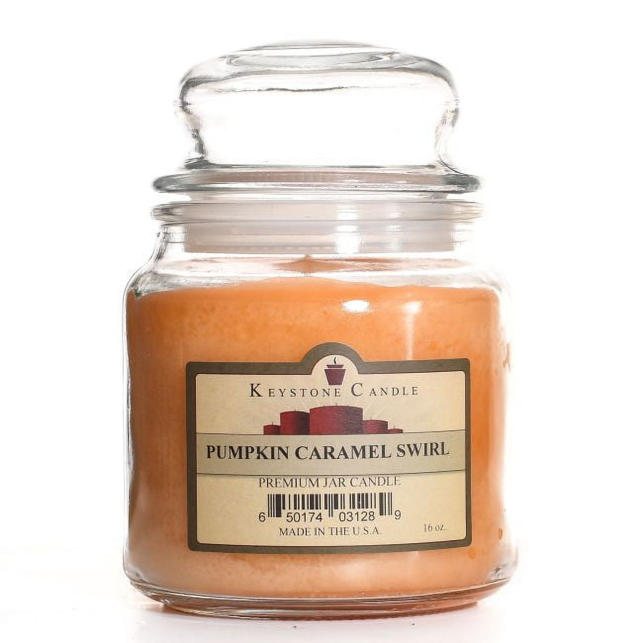 PUMPKIN CARAMEL SWIRL JAR CANDLE 16 OZ