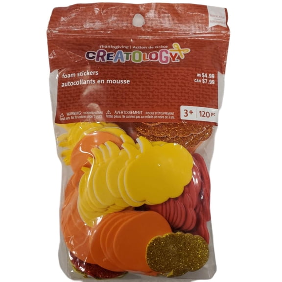 PUMPKIN SHAPED STICKERS, CREATOLOGY, FOAM STICKERS, 120pc