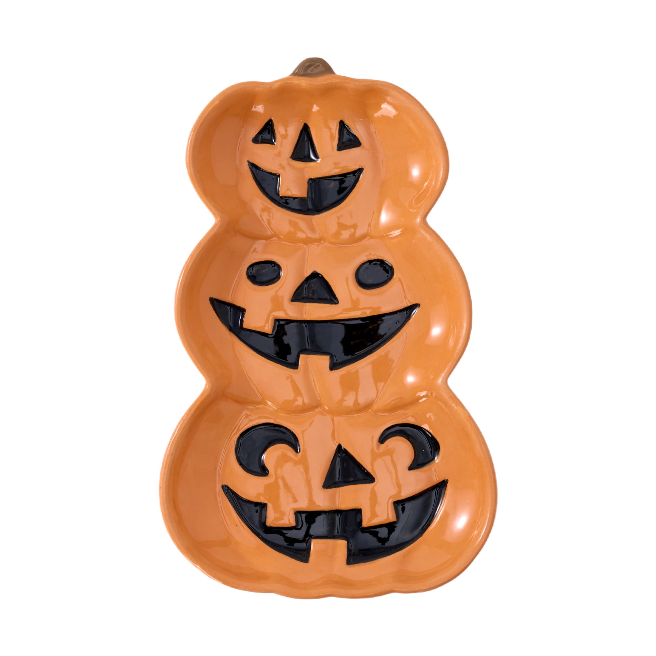 Way to Celebrate Pumpkin Shaped Ceramic Spoon Rest for Halloween Decoration