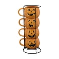 thumbnail image 1 of Way to Celebrate Halloween Pumpkin Stack Ceramic Mugs, 4-Pack, 1 of 6