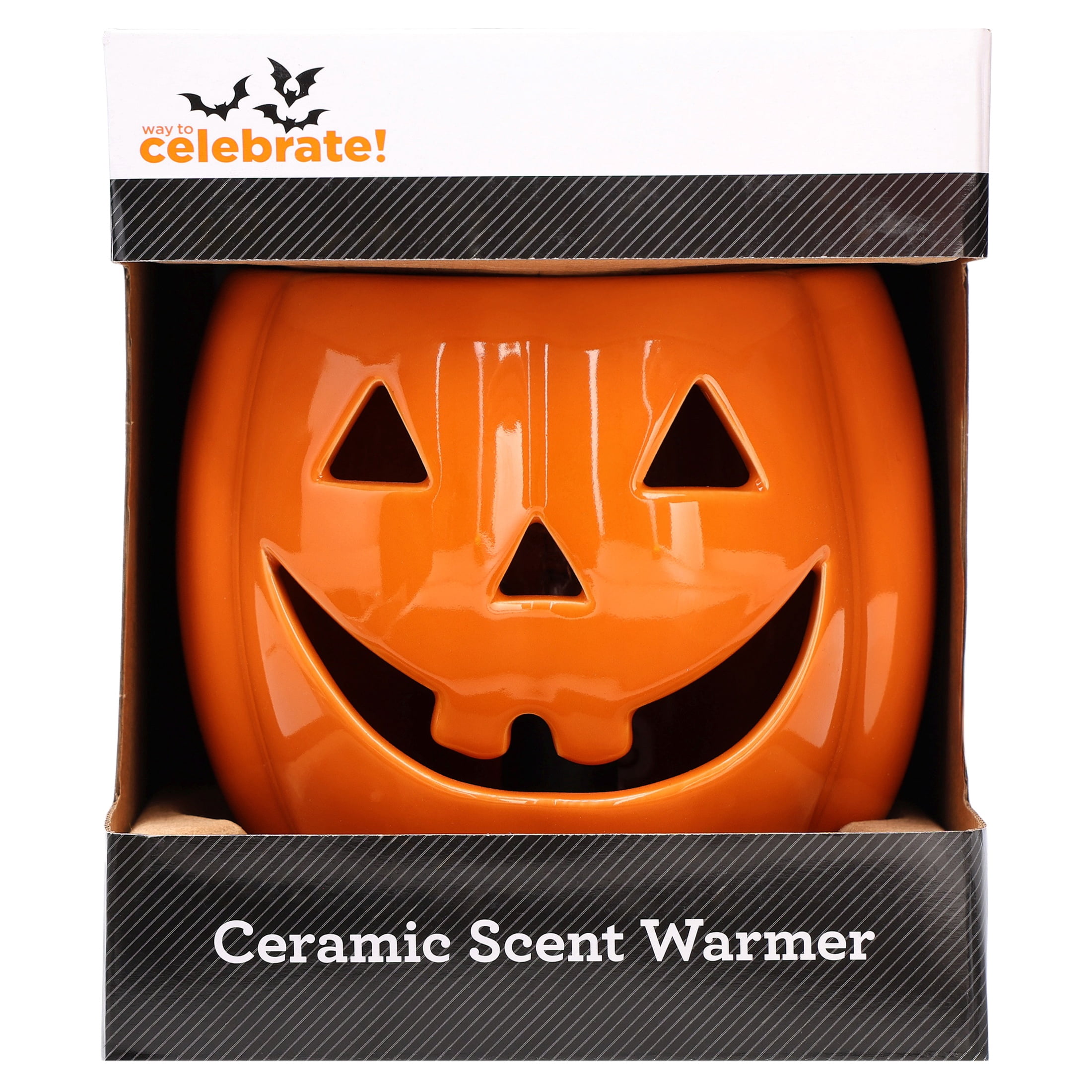 Ceramic Jack-o'-Lantern Electric Wax Warmer, Orange, Halloween by Way To Celebrate