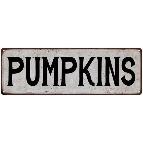PUMPKINS Vintage Look Rustic Metal 6x18 Sign City State 206180041151