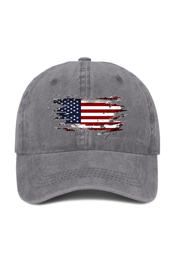 Fourth of July Hat Embroidered Hat Womens Baseball Caps Anniversary Hat American Flag Hat American Flag Baseball Cap Patriotic Hats Stylish Baseball Cap Casual Caps Gray One Size