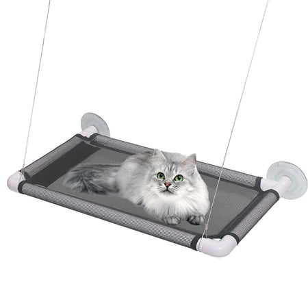 PUMYPOREITY Cat Window Perch, Cat hammocks with 4 Suction Cups, Cat Bed 360° Sunbathe, Cat Resting Seat, Breathable Mesh