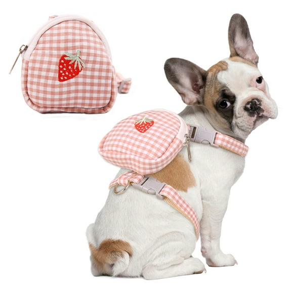 PUMYPOREITY Pet Harness Bag Backpack, Dog Bag Vest with D-Ring for Small Medium Dogs, Puppy Back Pack Saddle Bags for Dog Outdoor Training Walking