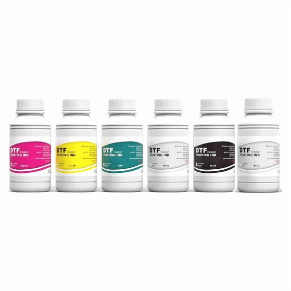 PUNEHOD Set  of 6*500ml CMYKWW DTF Ink for DTF Printer A3,A4