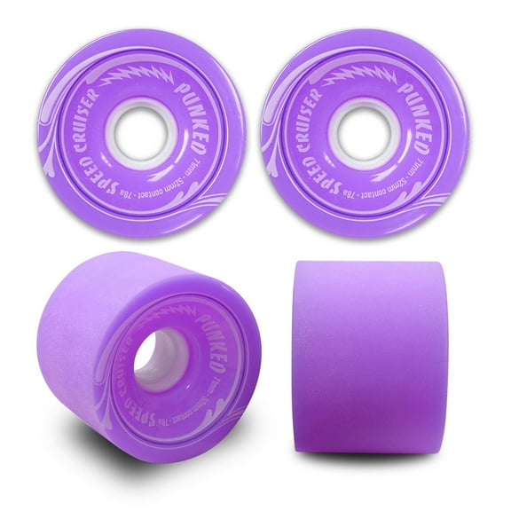 Speed Cruiser Speed Cruiser 70mm Longboard Wheels, Solid Purple, Set of 4