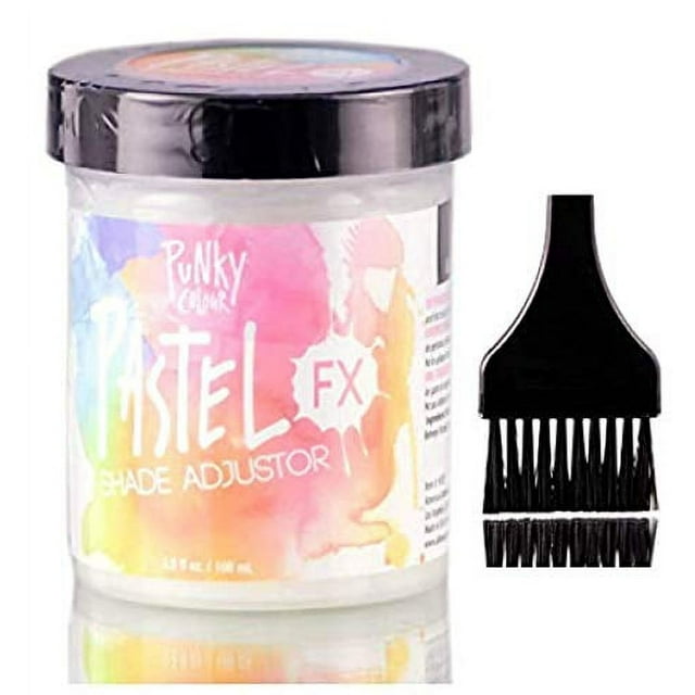 PUNKY COLOUR Pastel FX Shade Adjustor, The Original SEMI-PERMANENT Conditioning Hair Color Dye by Jerome Russell (w/Sleek Tint Brush) Haircolor 3.5 oz / 100 ml (Pastel FX Shade Adjustor)