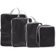 PUOOKK Black Polyester Travel Packing Cubes Set, 4-Piece Luggage ...
