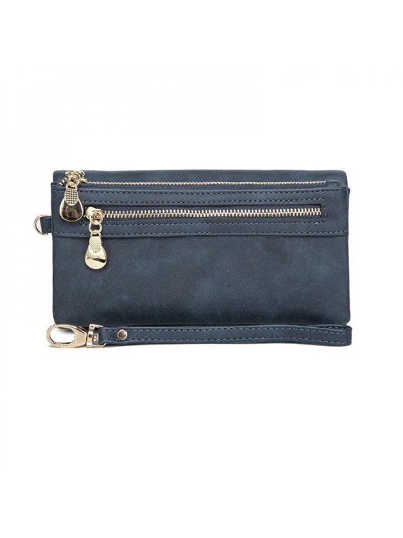 Women's Long Envelope Clutch Wallet, Soft PU Leather Zipper Purse, Large Capacity Money Bag for Ladies Daily Fashion Accessory