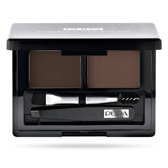 PUPA Milano Eyebrow Design Set, Eyebrow Kit, 003 Dark Brown, 0.039 oz