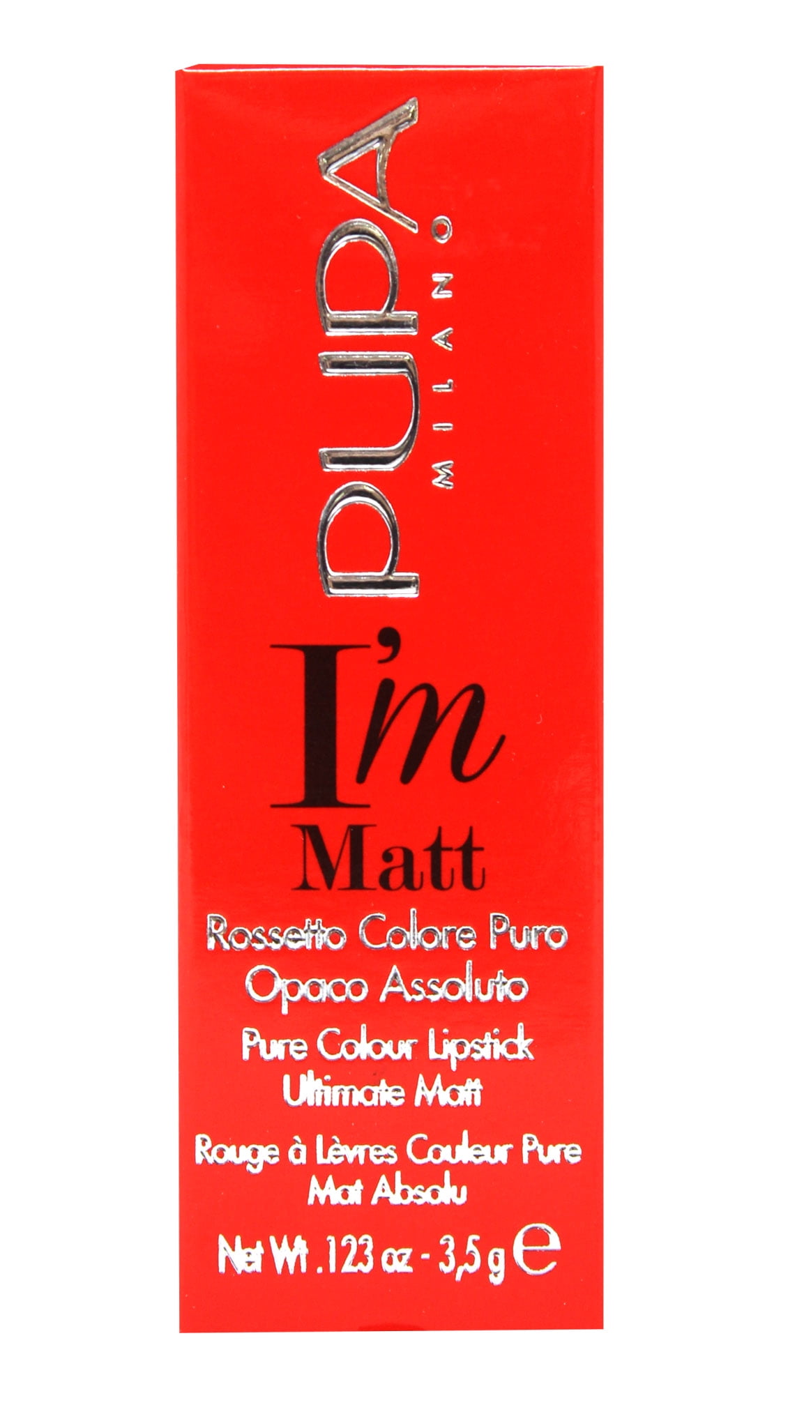 PUPA Milano Pure Colour Lipstick, Fancy Mauve, Matte Lipstick, 0.123 oz