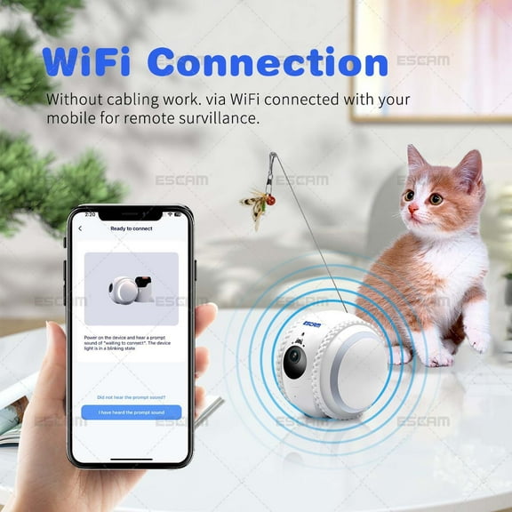 PUPPY & KITTY 360 AI Pet Camera with Auto-Tracking & Laser Play 3K HD Pan-Tilt Zoom, Night Owl Vision, Treat Tossing - 30% Smaller than other camera, Zero Lag Guarantee