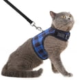 thumbnail image 1 of PUPTECK Adjustable Cat Harness with Leash, Checkered Frills Soft Mesh cat Vest Harness Puppy Padded Pet Harnesses for Small Medium Large Cats, 1 of 8