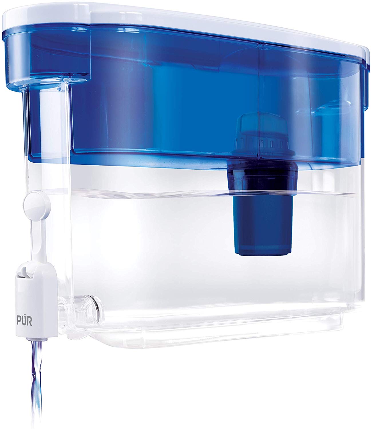 PUR 30 Cup Dispenser Water Filtration System, DS1800Z, Blue/White - image 1 of 12