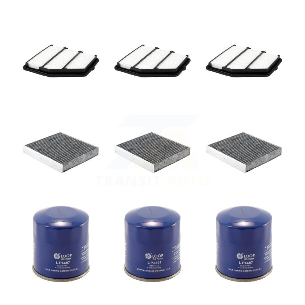 PUR 3x Air + 3x Cabin + 3x Engine Oil Filter (9 Total) Kit for Car 2019 ...