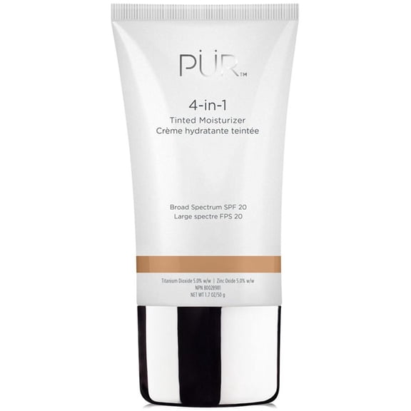 PÜR MINERALS 4-in-1 Tinted Moisturizer With SPF 20 - Hydrating Face Moisturizer, Primer, & Foundation, Buff