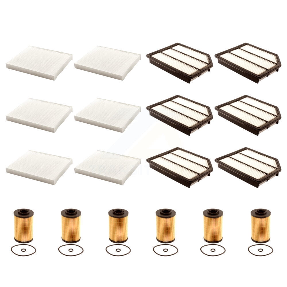 PUR 6x Air + 6x Cabin + 6x Engine Cartridge Oil Filter (18 Total) Kit ...